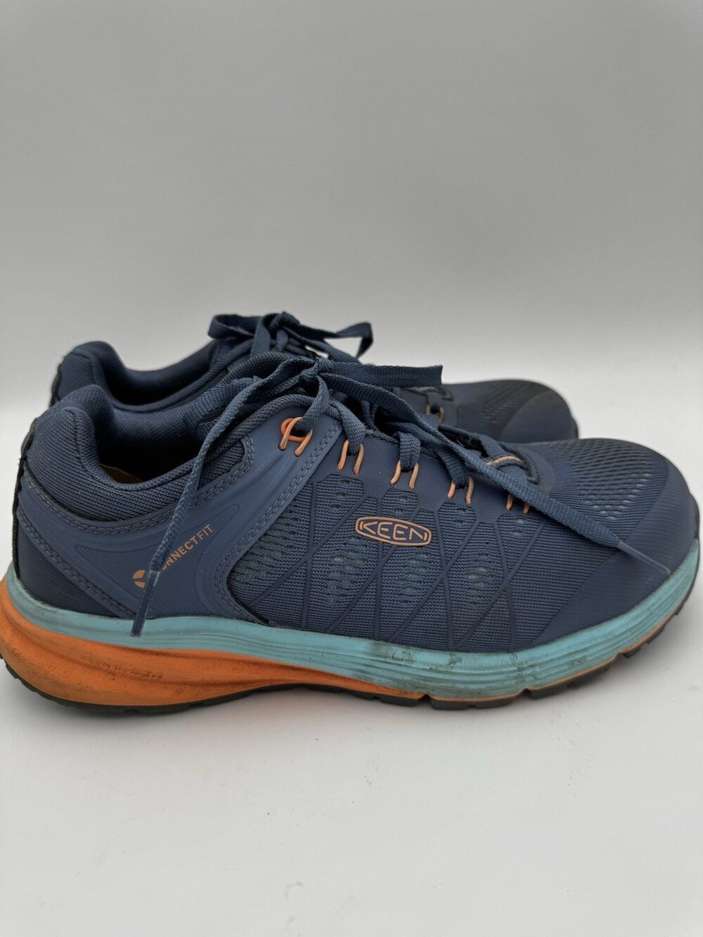 KEEN Utility Women’s 9W Work Shoes Navy Orange Wide Safety Sneakers